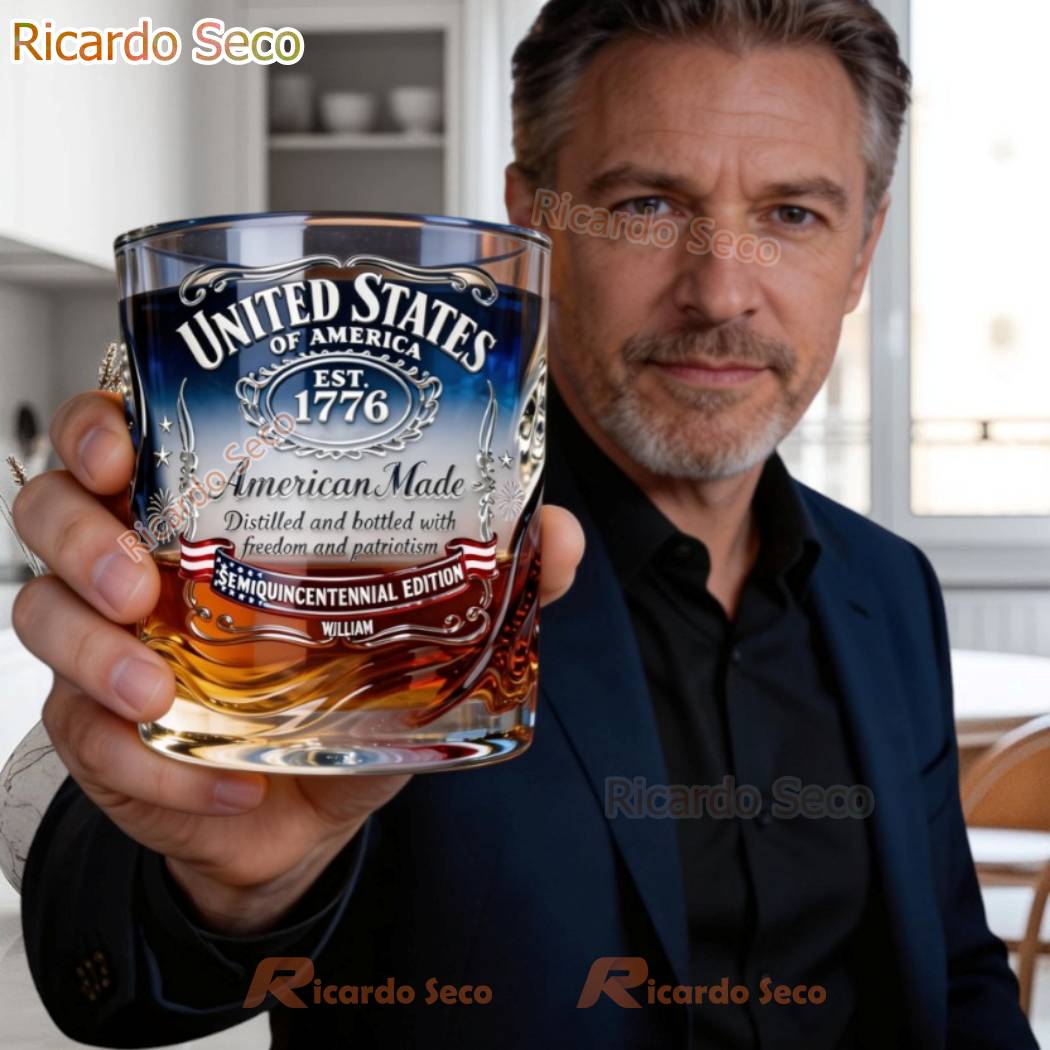 United States Of America Est 1776 Semiquincentennial Edition Whiskey Glass-a WkEHw7b