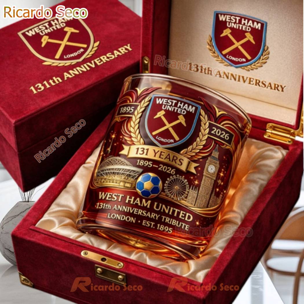West Ham United FC London 131th Anniversary Whiskey Glass jBTM3wI