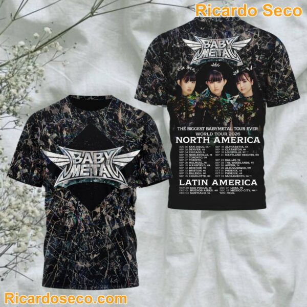 Baby Metal The Biggest Tour Ever World Tour 2026 3D T-shirt