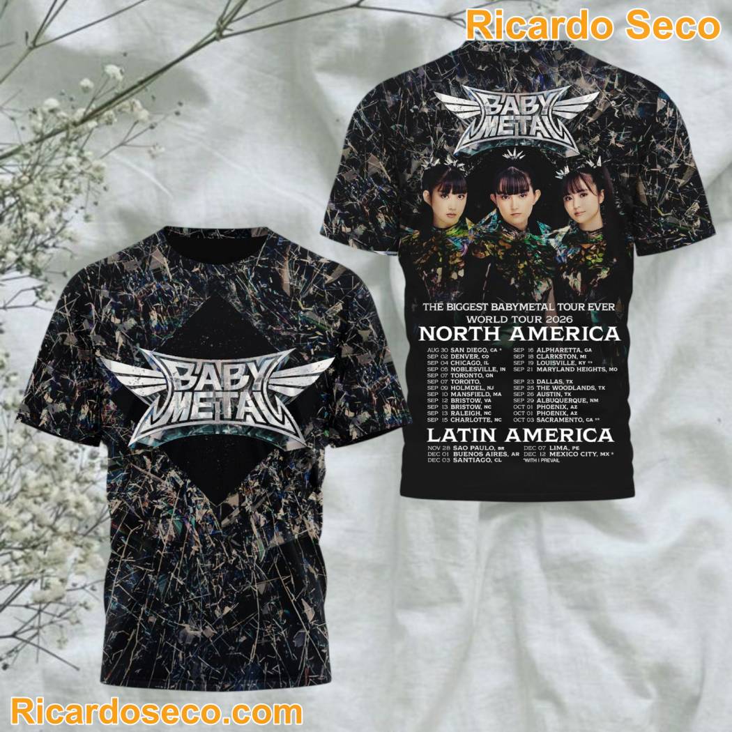 Baby Metal The Biggest Tour Ever World Tour 2026 3D T-shirt gdyXfDW