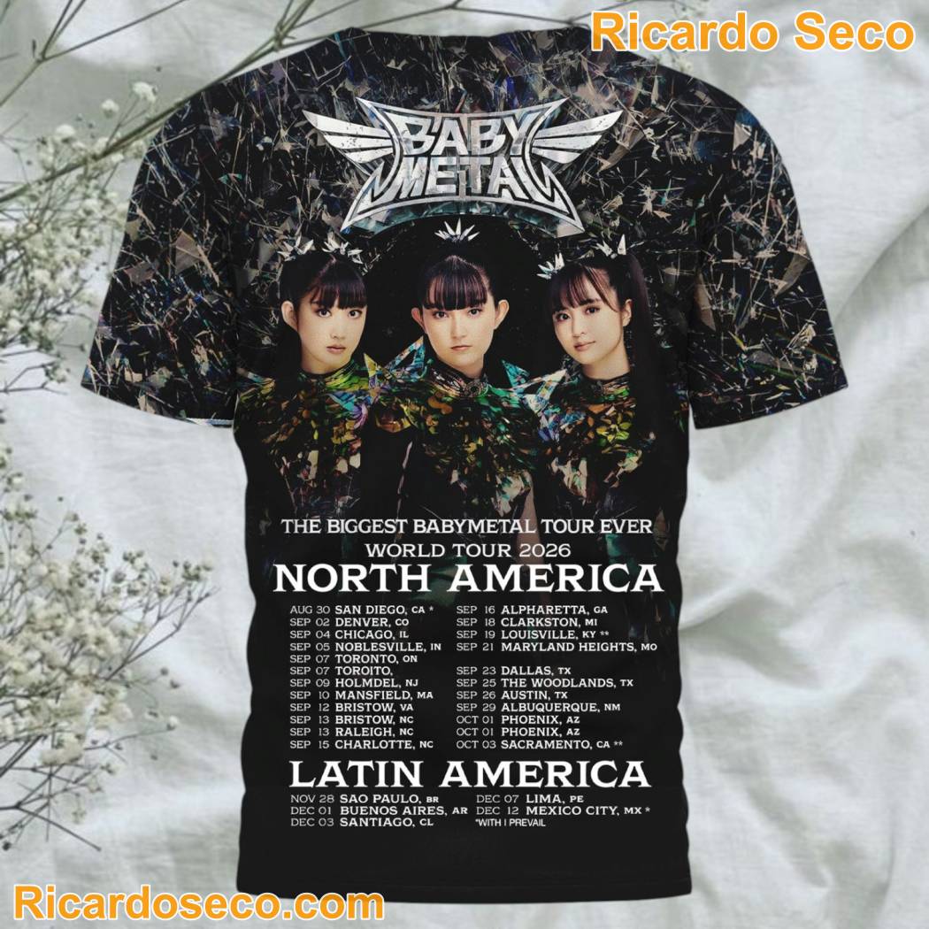 Baby Metal The Biggest Tour Ever World Tour 2026 3D T-shirt-b sA8HSvK