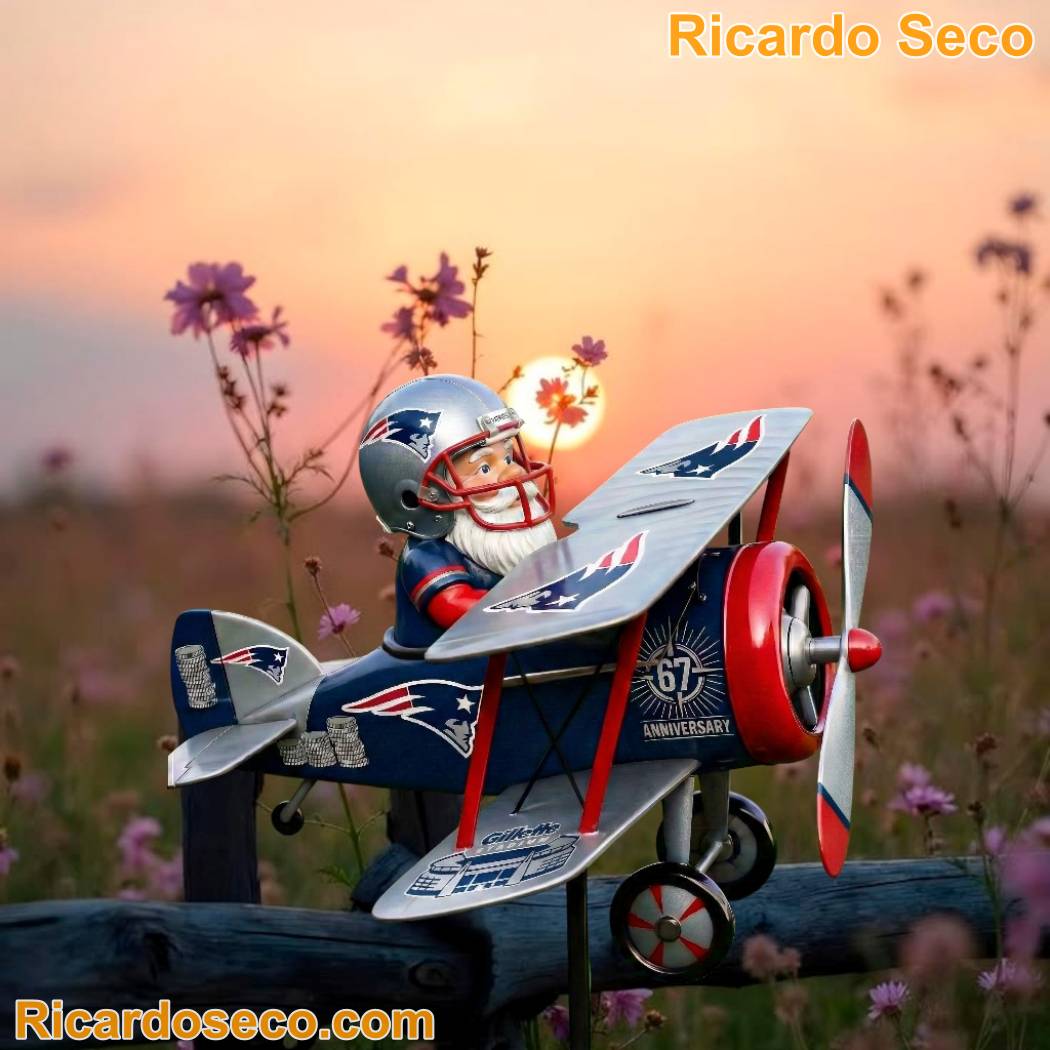 New England Patriots 67th Anniversary Commemorative Garden Wind Spinner dzNlOei