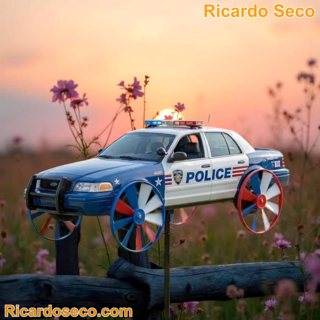 Police Car Garden Wind Spinner mI1vqg2