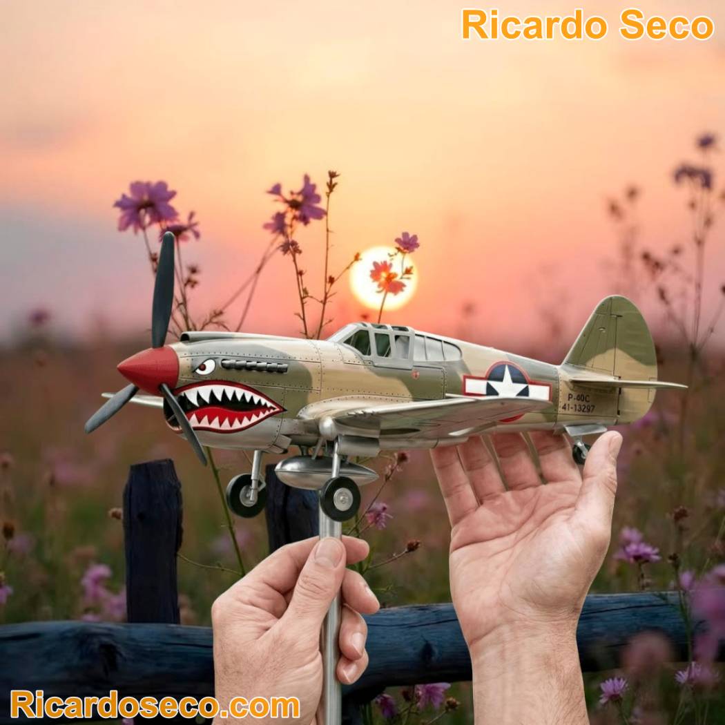 Shark Mouth Flying Tigers Curtiss P-40 Warhawk Garden Wind Spinner-a JtMrFg3