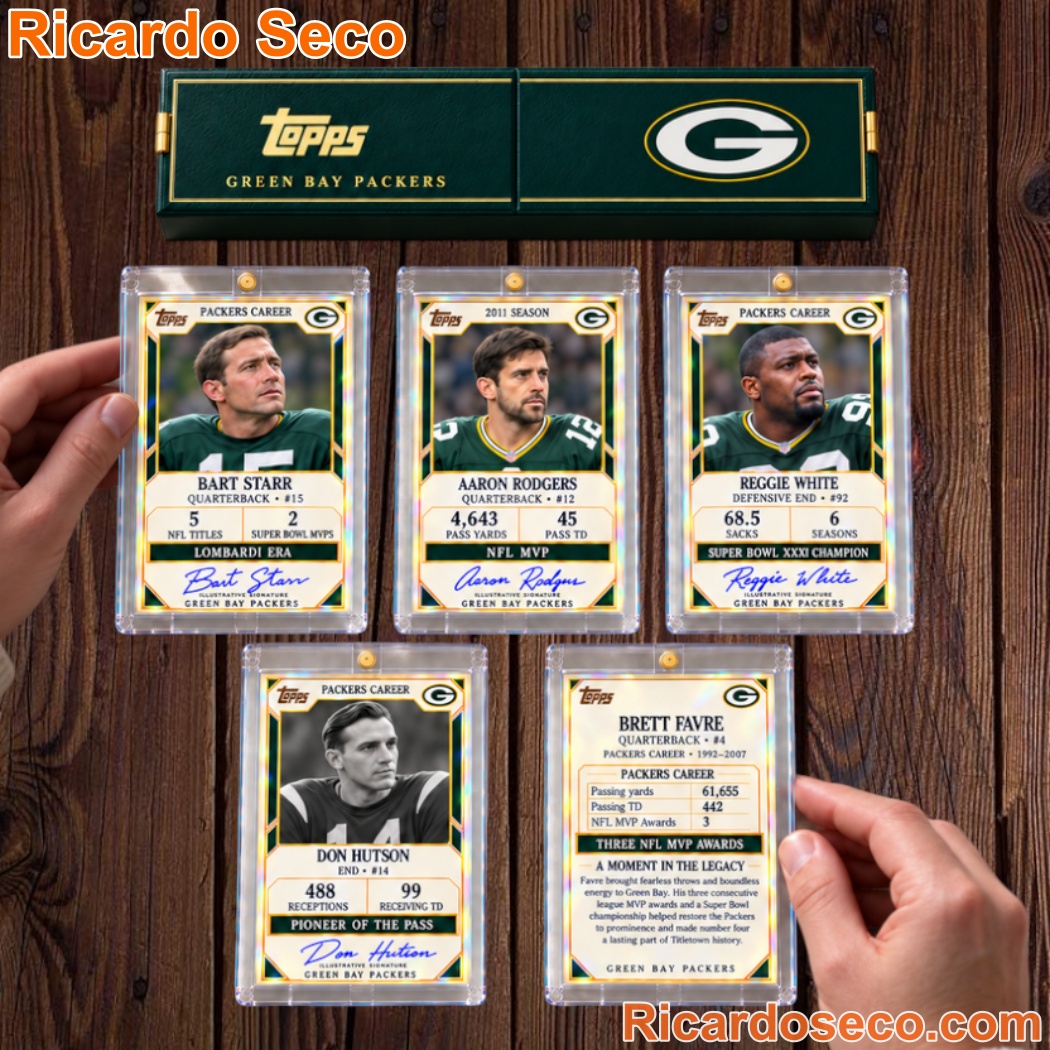 Green Bay Packers NFL Football 5-Card Collection Card Collector's Box Set-a Green Bay Packers NFL Football 5-Card Collection Card Collector's Box Set-a r6fcF0e