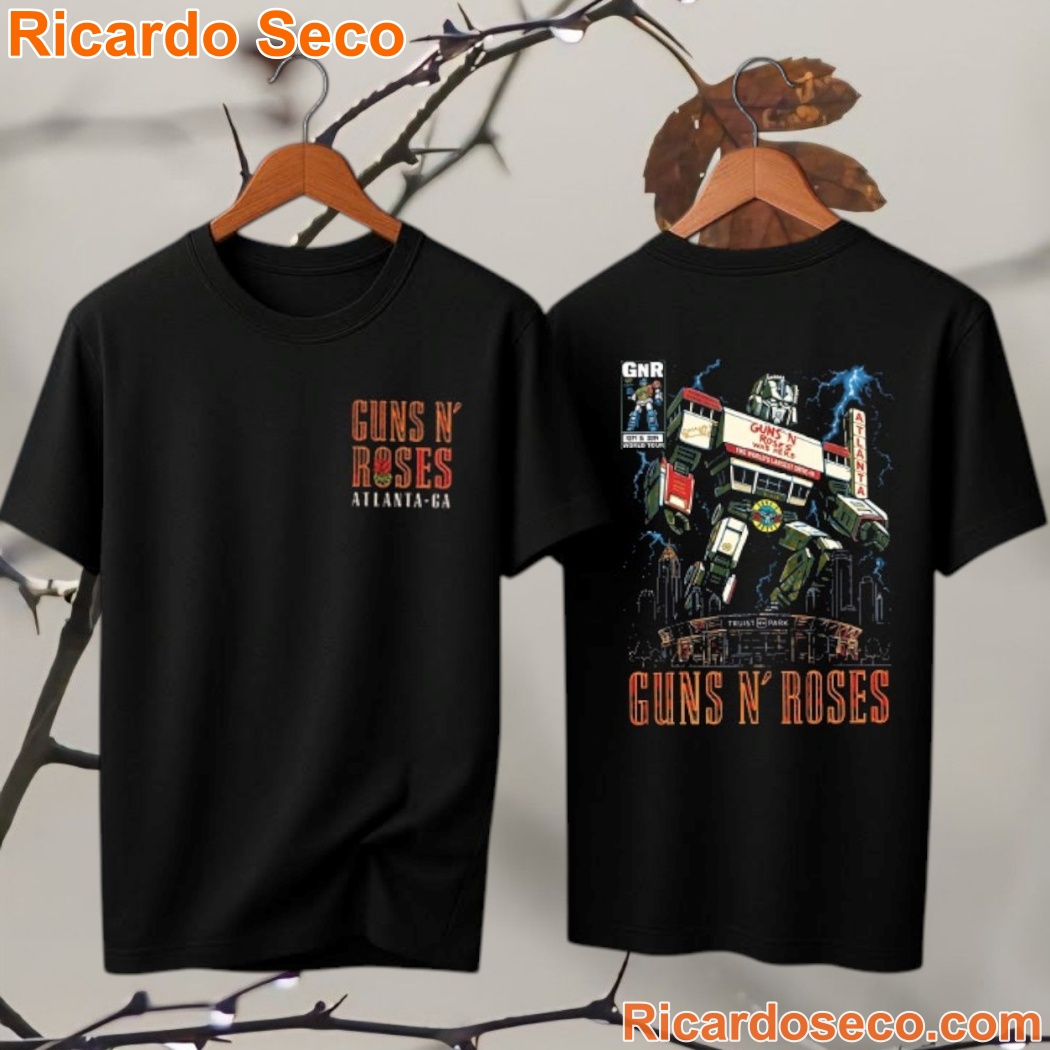 Guns N Roses Atlanta GA Tour Megazord Graphic Shirt bzKT8OA