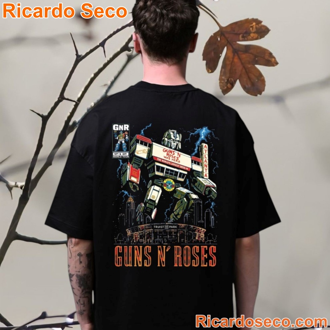 Guns N Roses Atlanta GA Tour Megazord Graphic Shirt-b pdsWHX1