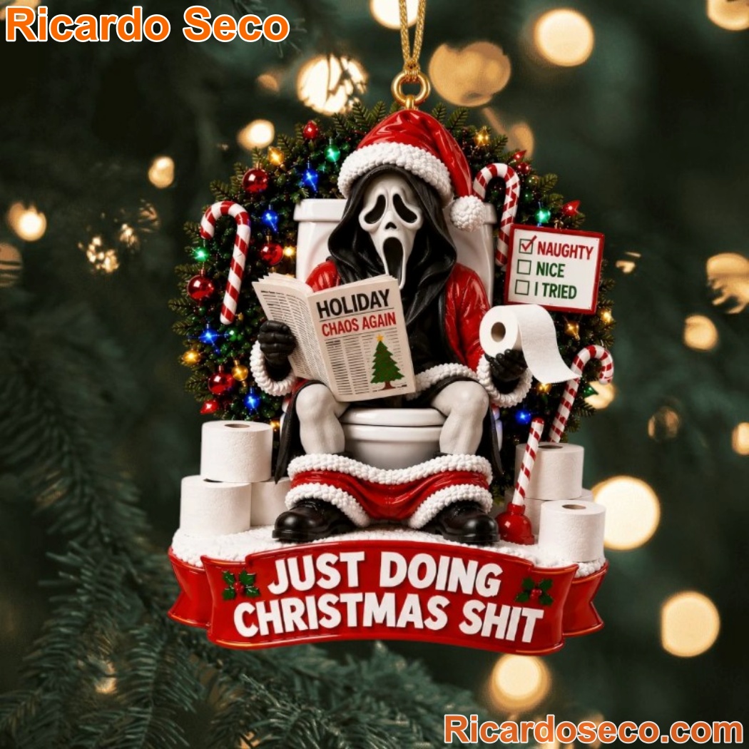 Scream Ghostface Just Doing Christmas Shit Ornament tdYLHRJ