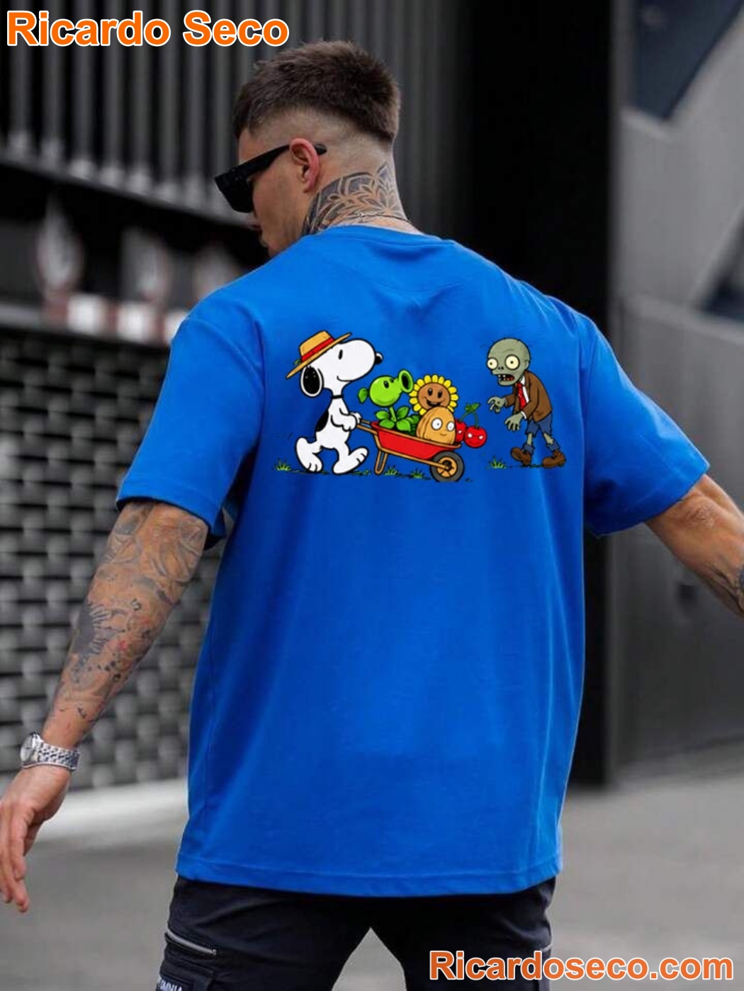 Snoopy Plants And Zombies Garden Cute T-shirt-c ThdEVNk