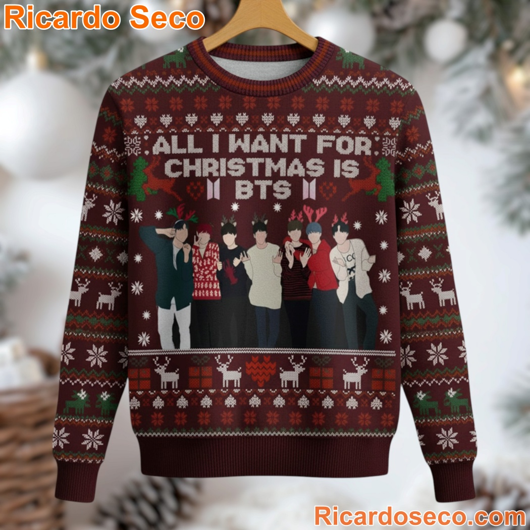 All I Want For Christmas Is BTS Ugly Sweater-a rxEjySc