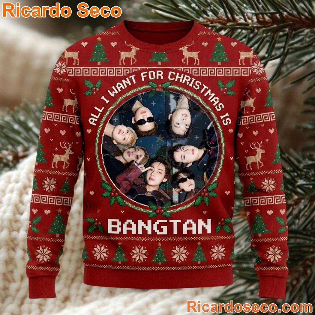 All I Want For Christmas Is Bangtan Ugly Sweater-a JGL7cPn
