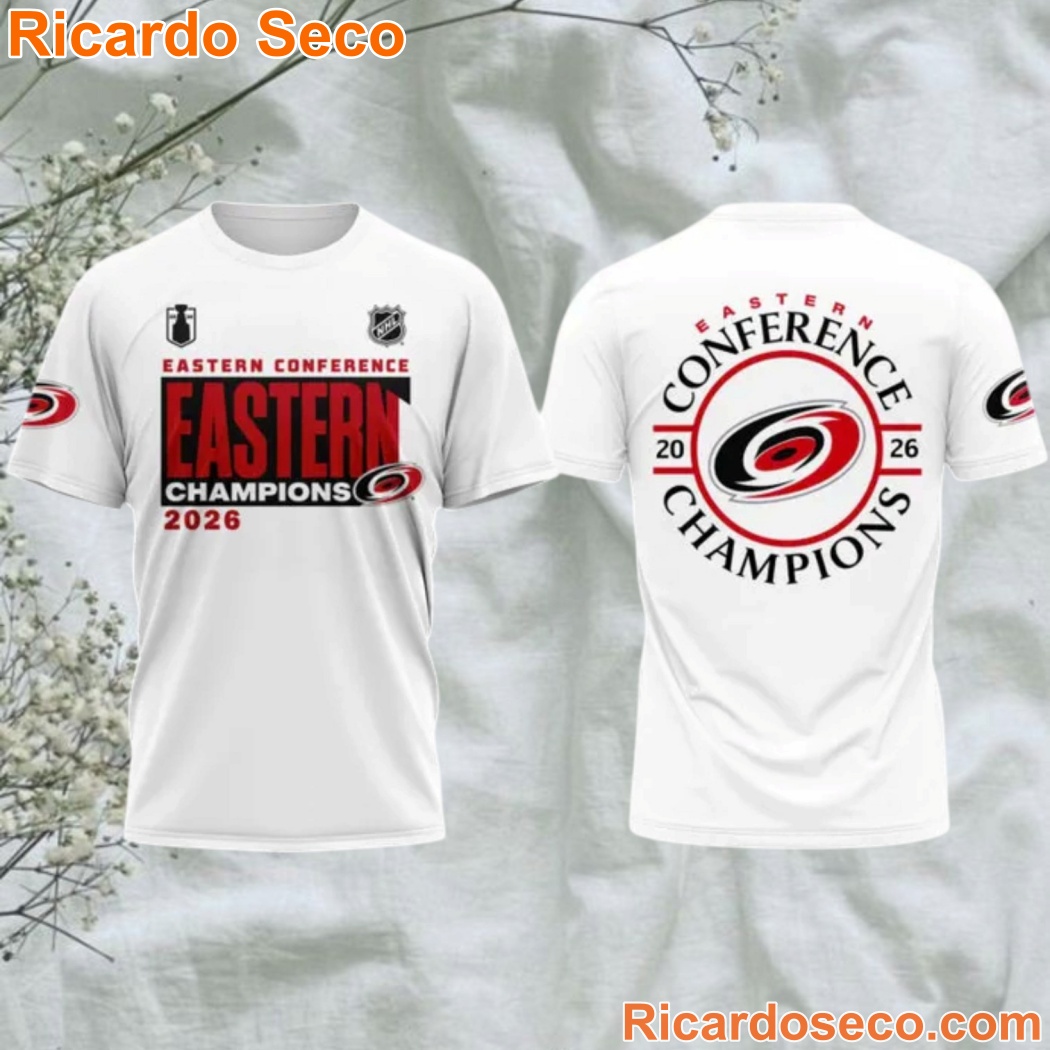 Carolina Hurricanes 2026 NHL Eastern Conference Champions 3D T-shirt FXLb81U