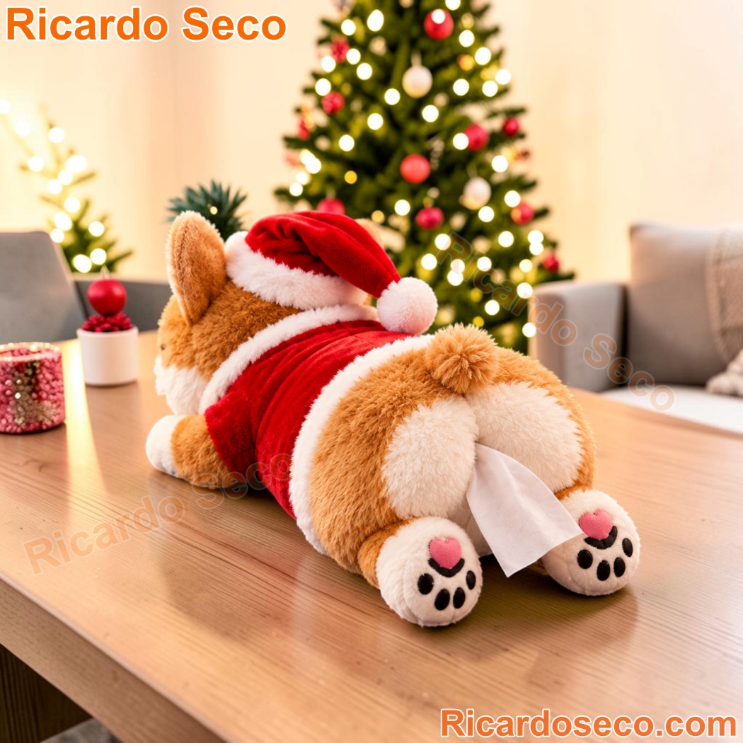 Christmas Santa Corgi Plush Tissue Box Cover Christmas Santa Corgi Plush Tissue Box Cover CLRgdIo
