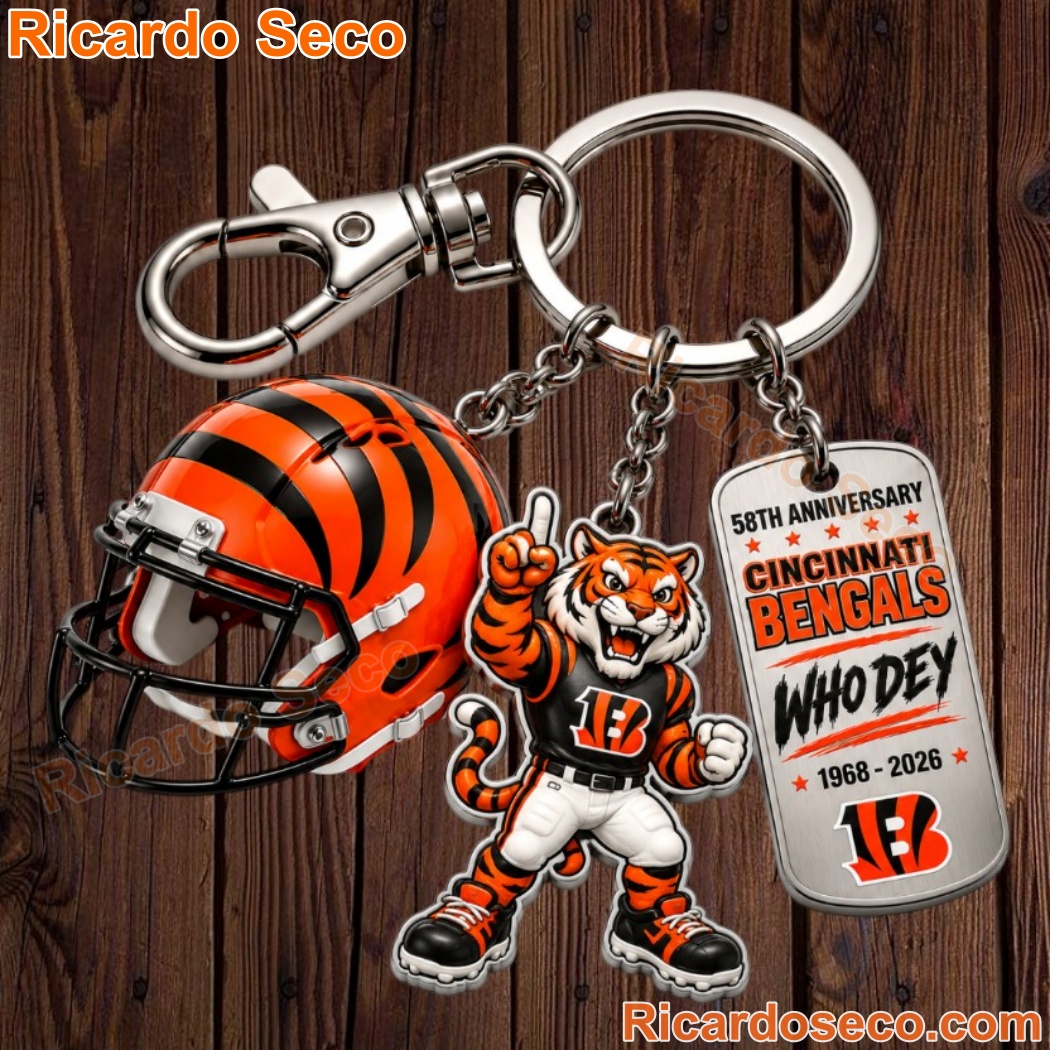 Cincinnati Bengals 58th Anniversary Who Dey Keychain DGhuAEV