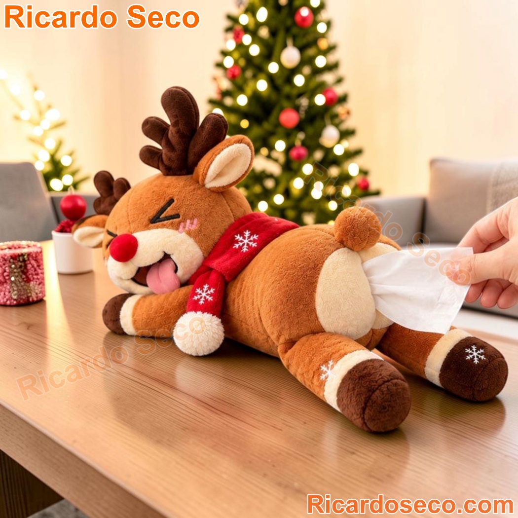Funny Christmas Reindeer Plush Tissue Box Cover-a Funny Christmas Reindeer Plush Tissue Box Cover-a T3tcbR4