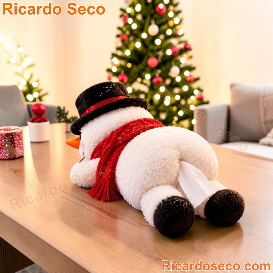 Funny Christmas Snowman Plush Tissue Box Cover 4A7SVBb