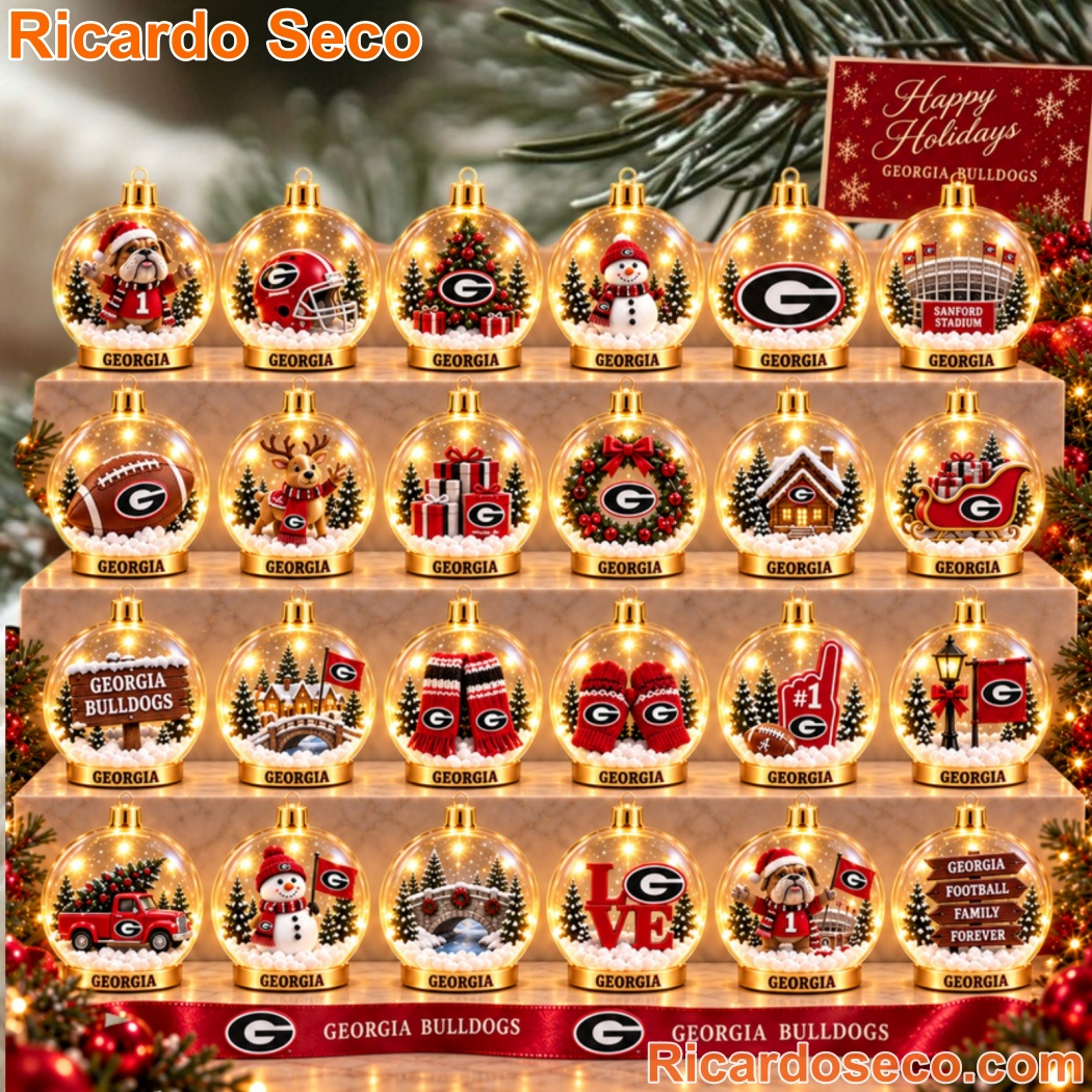 Georgia Bulldogs Ball Ornaments Premium Advent Calendar-a LXyMnhr