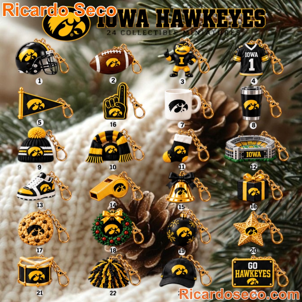 Iowa Hawkeyes Christmas Tree Countdown Calendar-b hstXqAy