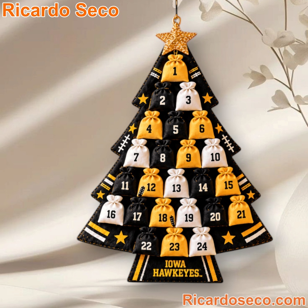 Iowa Hawkeyes Christmas Tree Countdown Calendar pe8mi7y