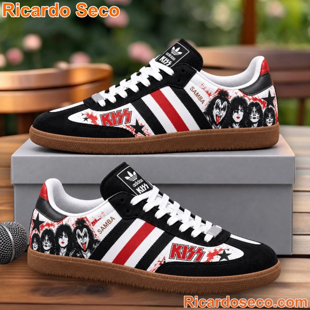 KISS Black White Faces Samba Shoes 51qcYZl