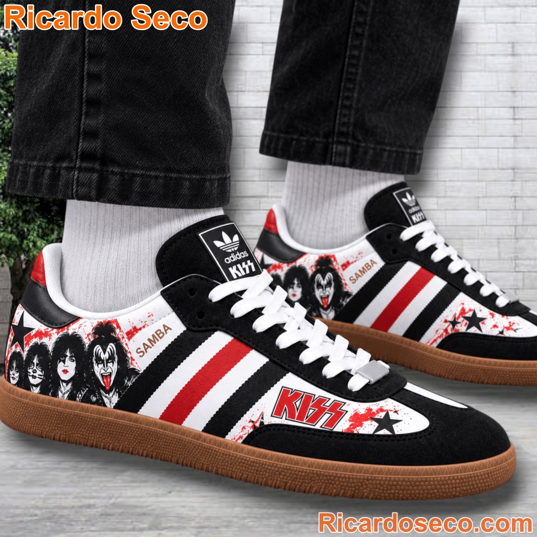 KISS Black White Faces Samba Shoes-a ijX2LTd
