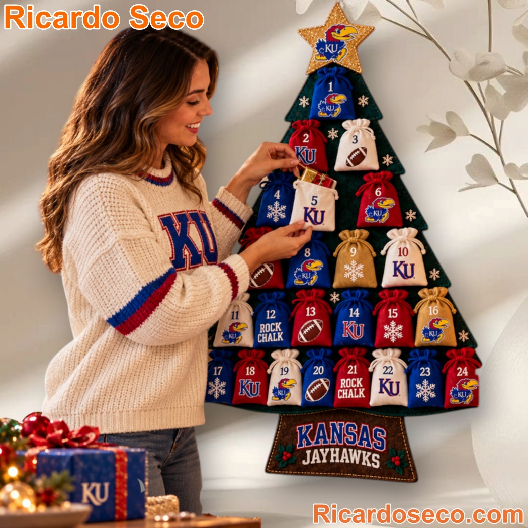 Kansas Jayhawks Christmas Tree Countdown Calendar-b SaegNxt