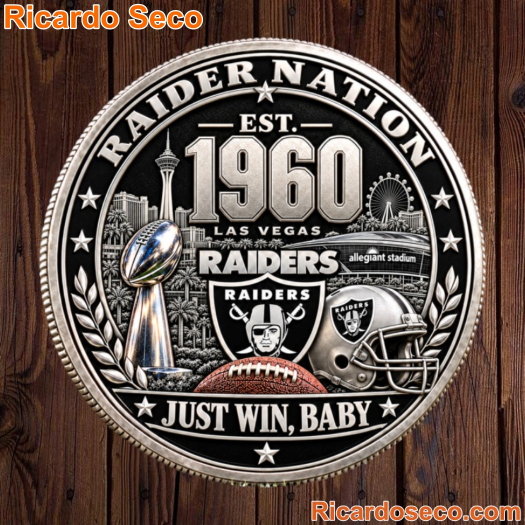Las Vegas Raiders Est 1960 Just Win Baby Commemorative Coin Las Vegas Raiders Est 1960 Just Win Baby Commemorative Coin ONCBtxc