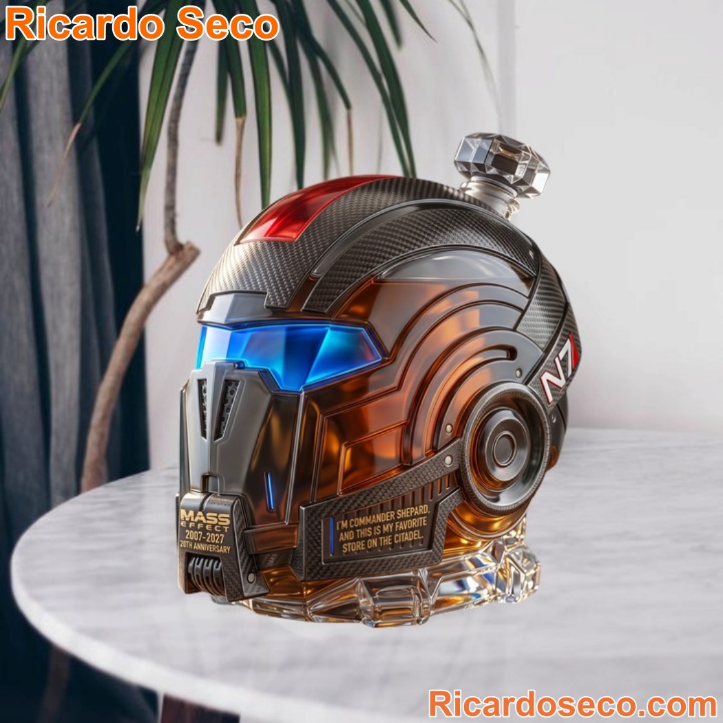 Mass Effect 2007-2027 20 Years Helmet Shaped Whiskey Bottle ghDNwH1