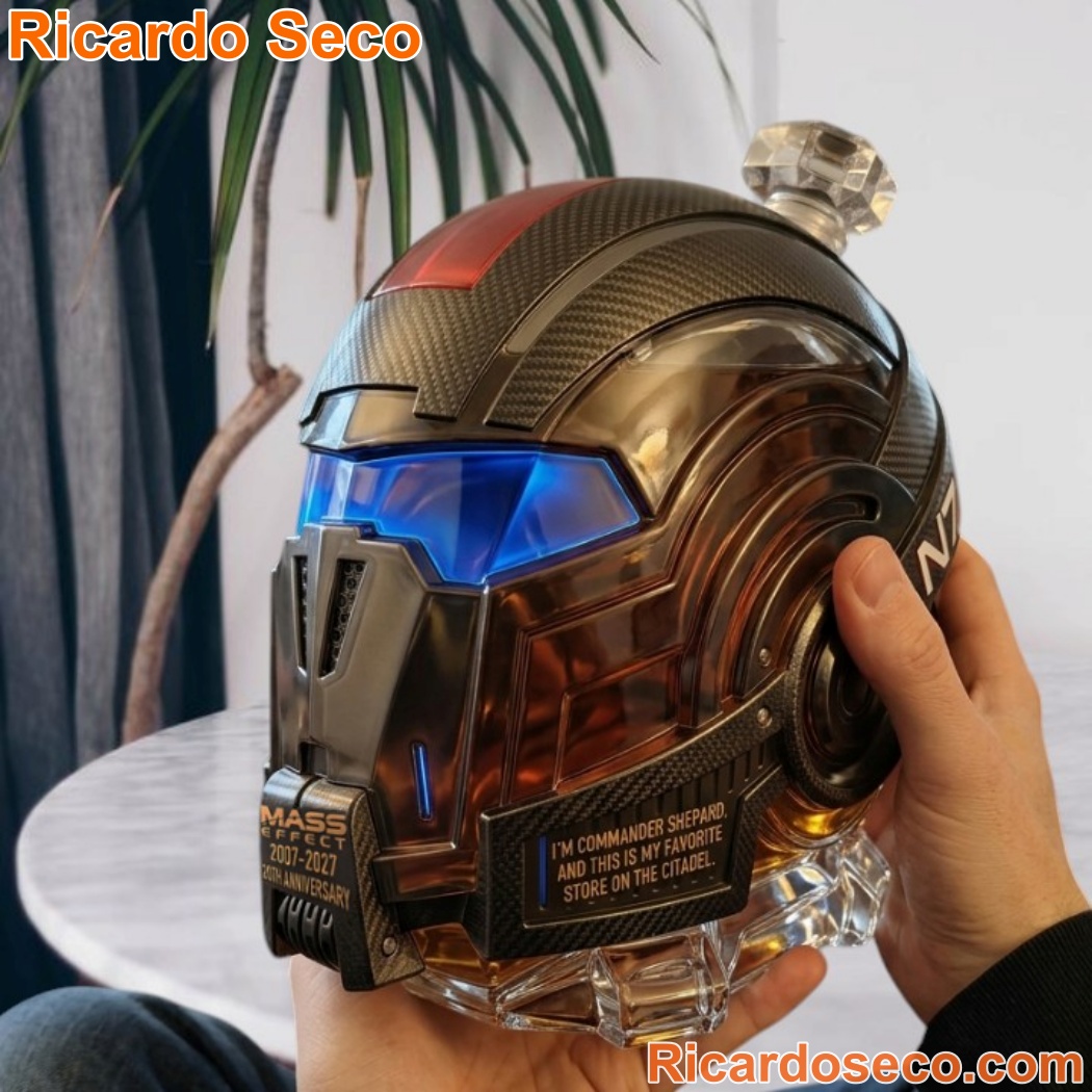 Mass Effect 2007-2027 20 Years Helmet Shaped Whiskey Bottle-a XUqds9p