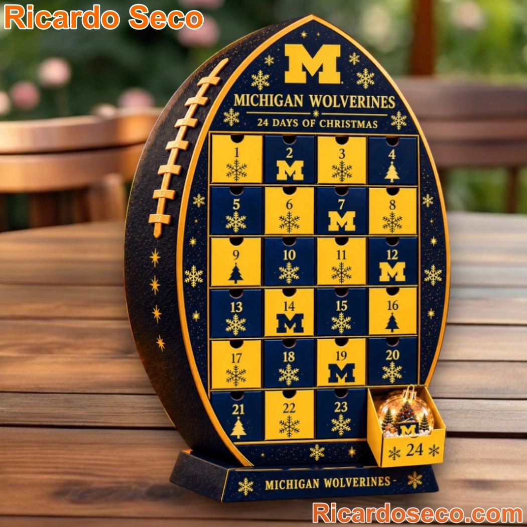 Michigan Wolverines Go Blue Ball Ornaments Premium Advent Calendar RsZHp01