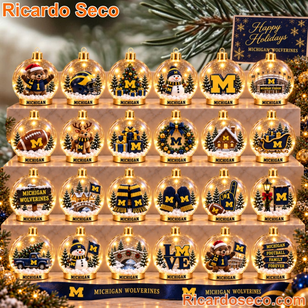 Michigan Wolverines Go Blue Ball Ornaments Premium Advent Calendar-a CZHw3TU