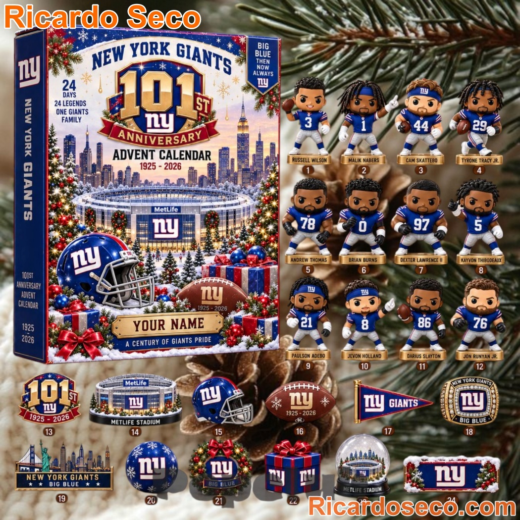 New York Giants 1925-2026 101st Anniversary 2026 Advent Calendar-a vFHTcaG