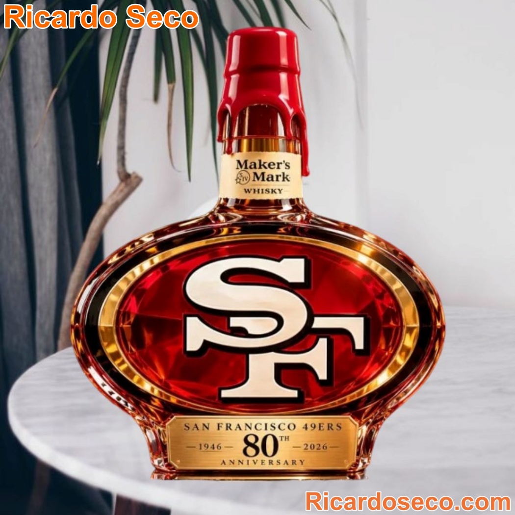 San Francisco 49er 1946-2026 80th Anniversary Whiskey Bottle WSbQacN