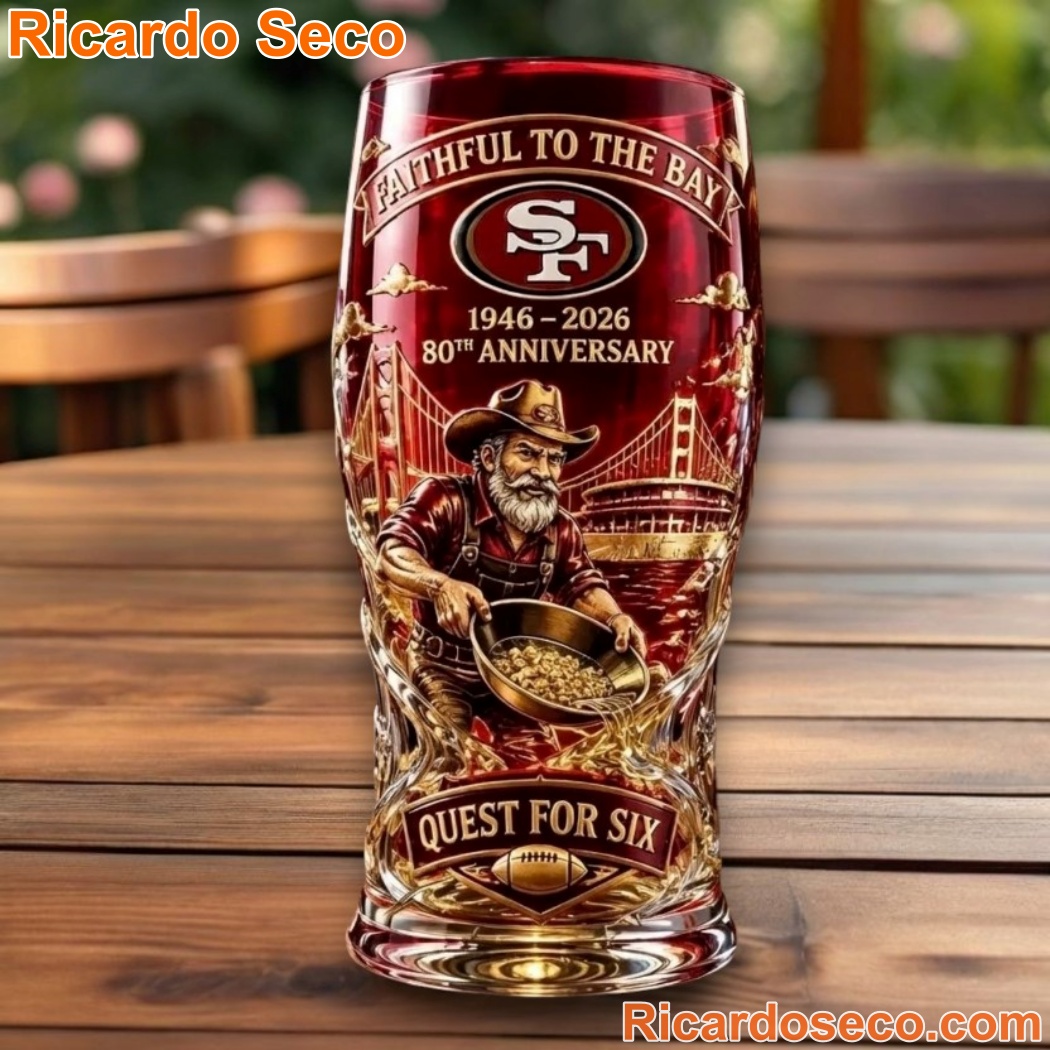 San Francisco 49ers 1946-2026 80th Anniversary Beer Glass yDX1jNg