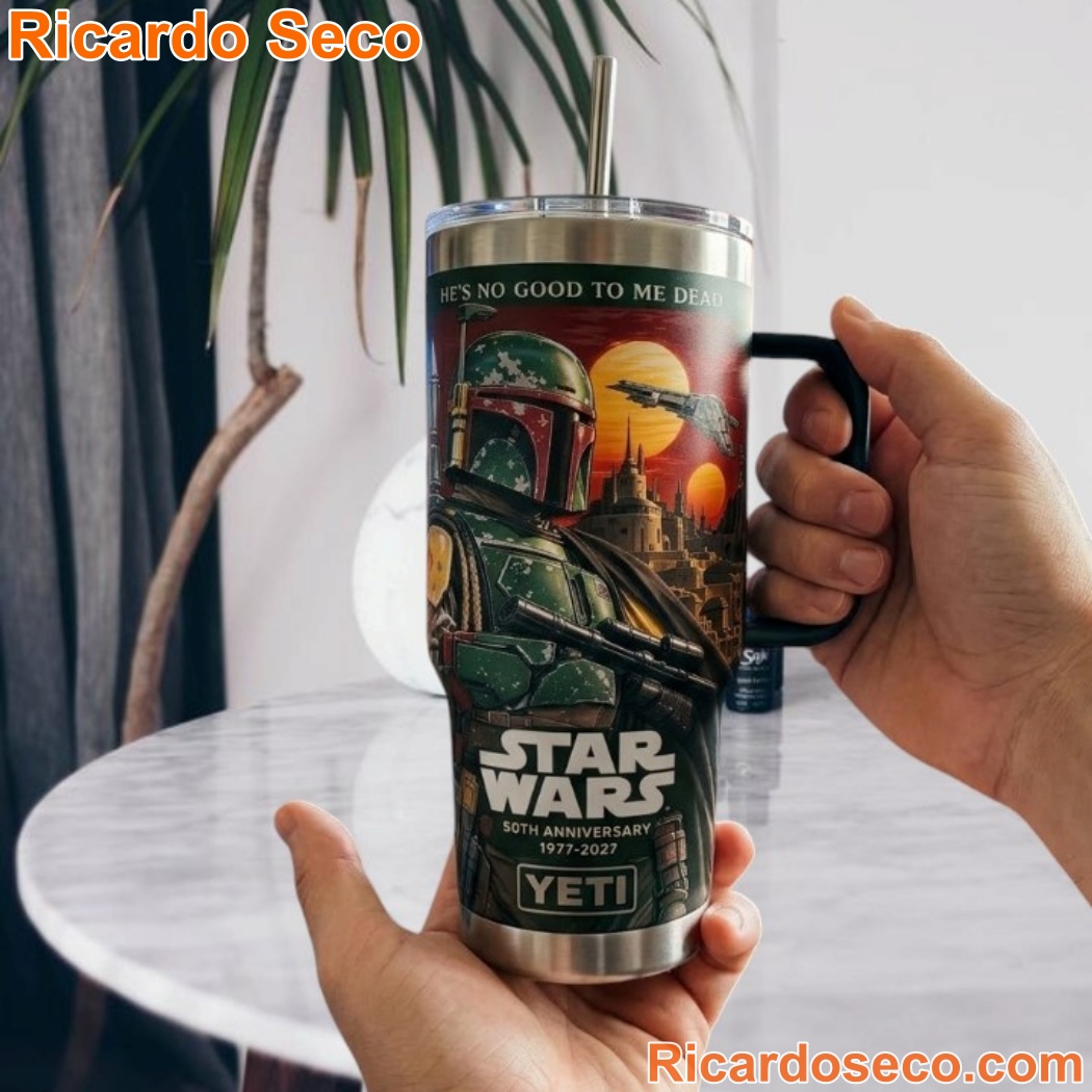 Star War 1977-2027 50th Anniversary Boba Fett Tumbler With Handle-a Star War 1977-2027 50th Anniversary Boba Fett Tumbler With Handle-a OTrvqYU