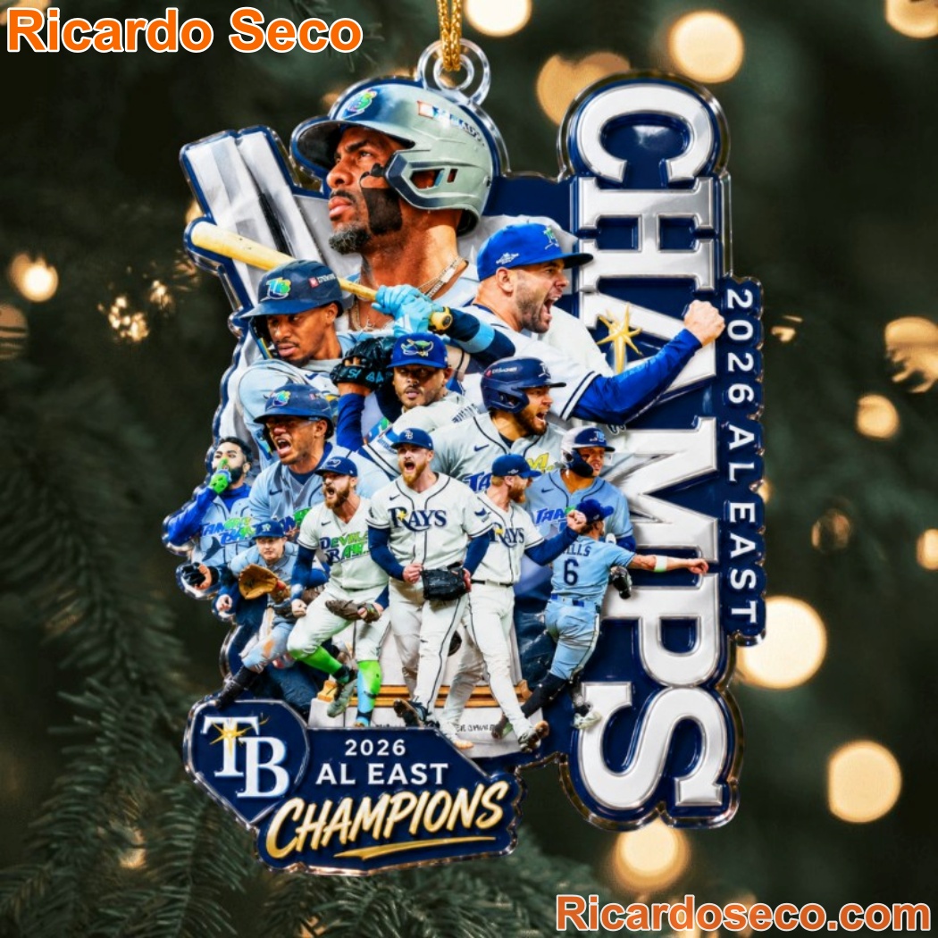 Tampa Bay Rays MLB American League East Champions Postseason 2026 Christmas Ornament XwSaBRz